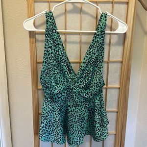 Urban outfitters turquoise, cheetah, print tank top